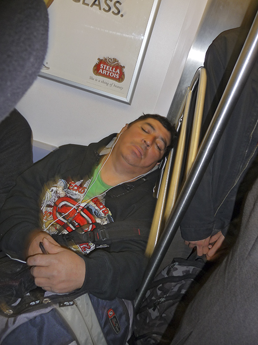 Luis Perelman - Sleeping Man on Subway